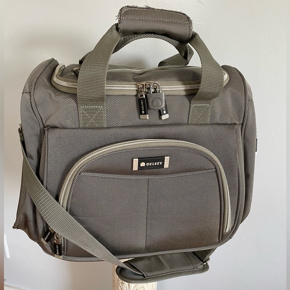 Delsey Bags Delsey Gray Canvas Shoulder Travel Bag Overnight